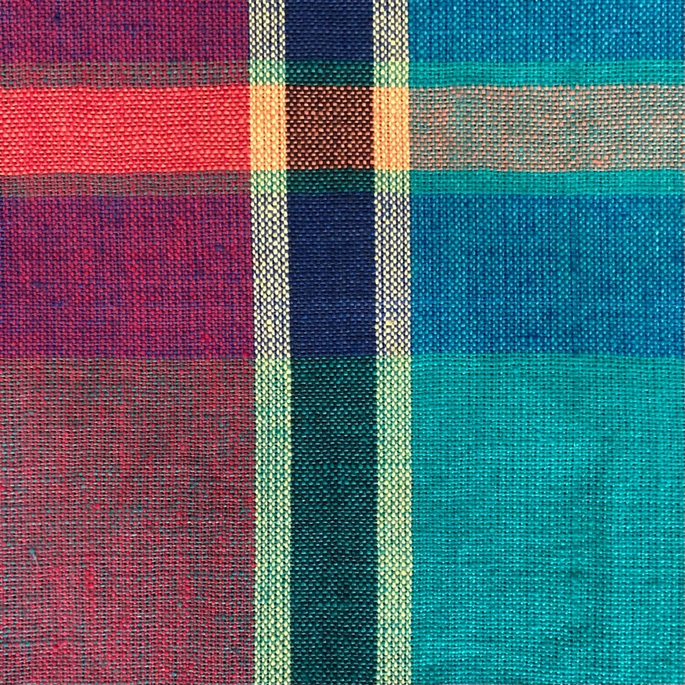🌈 Tangibles, Vintage Cirque Arc-En-Ciel Madras Plaid Dress - Picture 11 of 16
